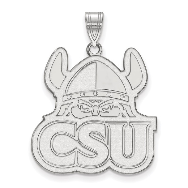 Sterling Silver Rhodium-plated LogoArt Cleveland State University Extra Large Pendant