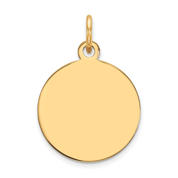 21mm x 15mm 14k Yellow Gold Plain .035 Gauge Circular Engravable Disc Charm