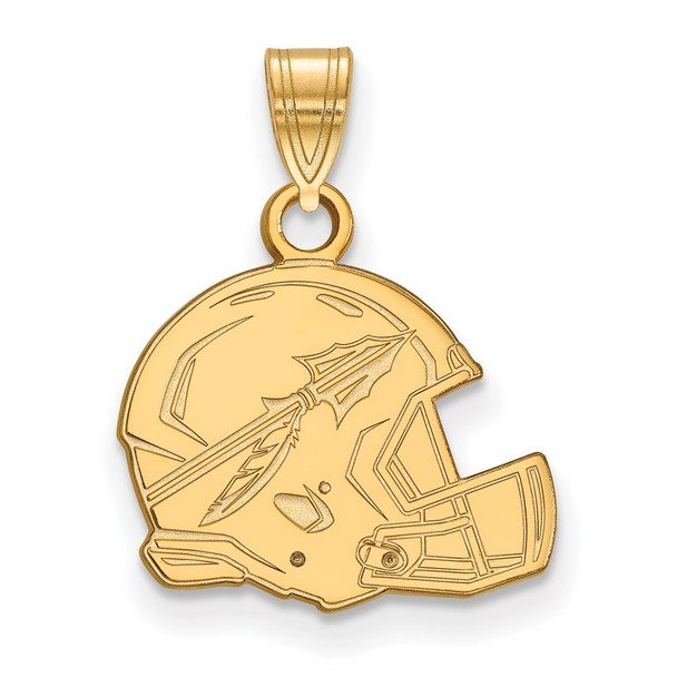 10k Gold LogoArt Florida State University Arrow Medium Football Helmet Pendant