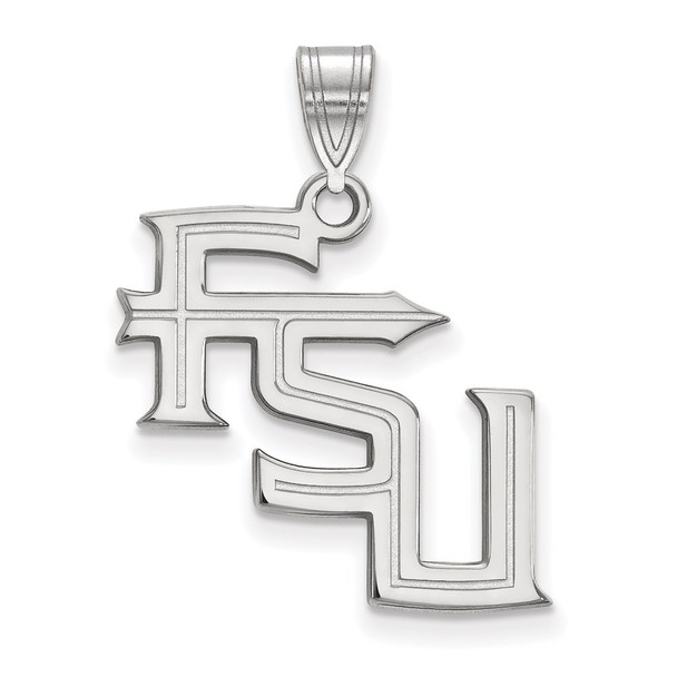 10k White Gold LogoArt Florida State University F-S-U Large Pendant