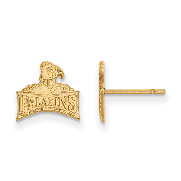 Sterling Silver Gold-plated LogoArt Furman University Paladins Extra Small Post Earrings