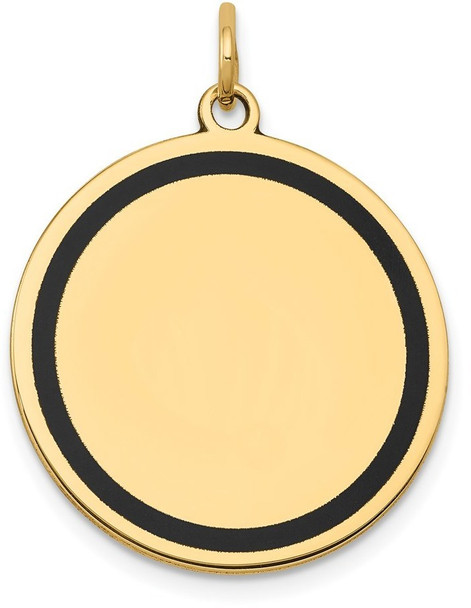 14k Yellow Gold w/Enamel .027 Gauge Circular Engravable Disc Charm