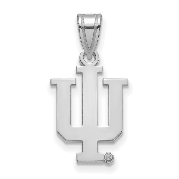 10k White Gold LogoArt Indiana University I-U Medium Pendant