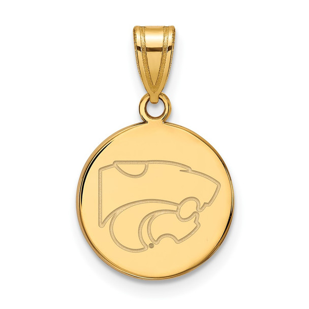 10k Gold LogoArt Kansas State University Wildcat Medium Disc Pendant