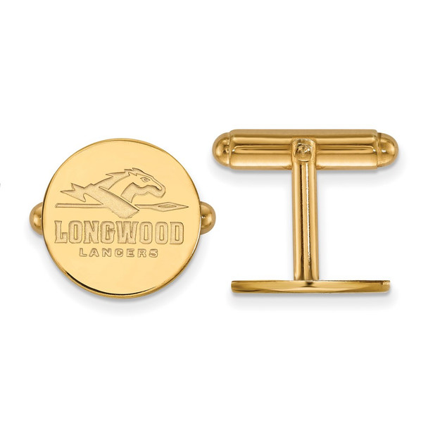 Sterling Silver Gold-plated LogoArt Longwood University Lancers Cuff Links