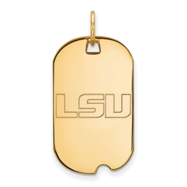 14k Gold LogoArt Louisiana State University L-S-U Small Dog Tag Pendant