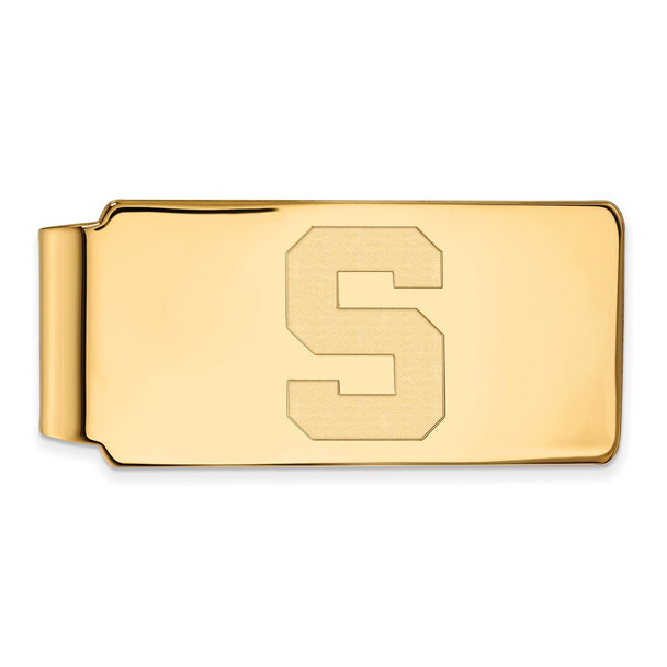 Sterling Silver Gold-plated LogoArt Michigan State University Letter S Money Clip