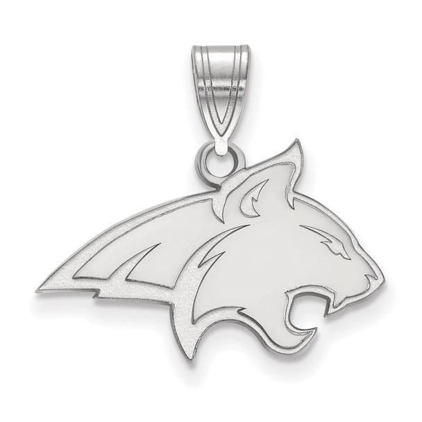 14k White Gold LogoArt Montana State University Bobcat Medium Pendant