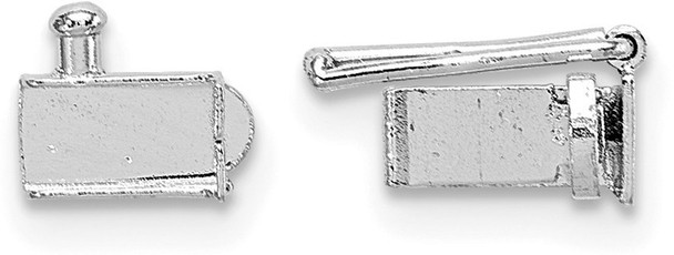 3.25mm 14k White Gold Box Clasp / Push Bar