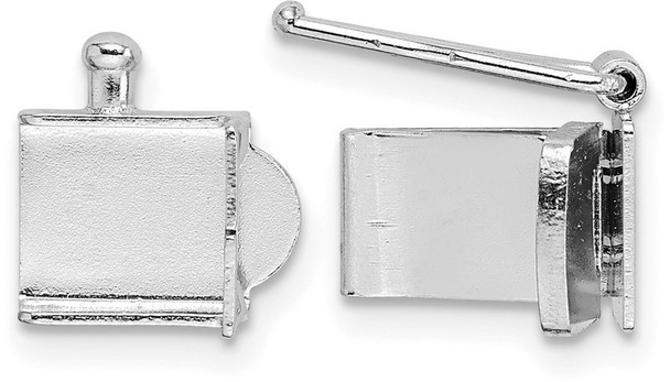 6.25mm 14k White Gold Push Bar Box Clasp