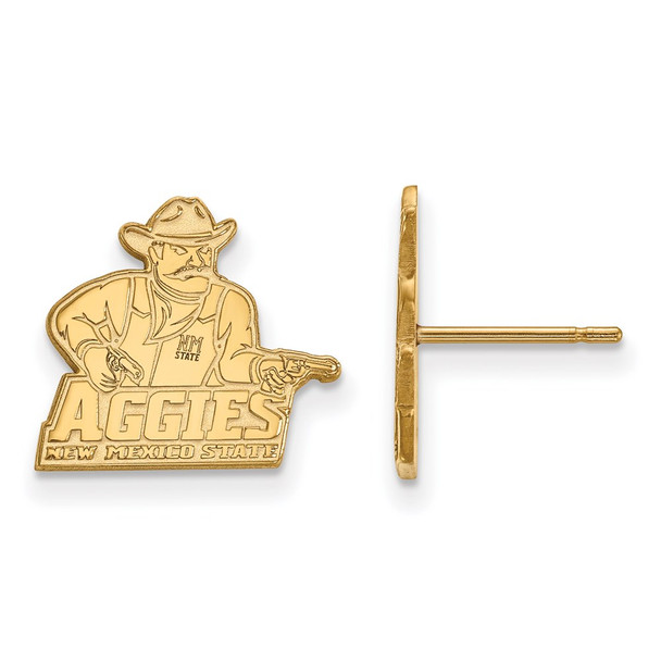 10k Gold LogoArt New Mexico State University Aggies Small Post Earrings