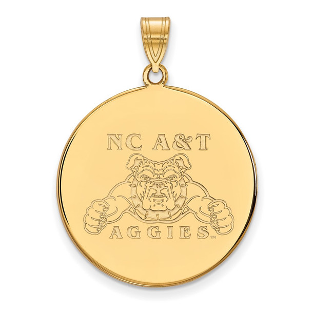 10k Gold LogoArt North Carolina A and T Aggies Extra Large Disc Pendant