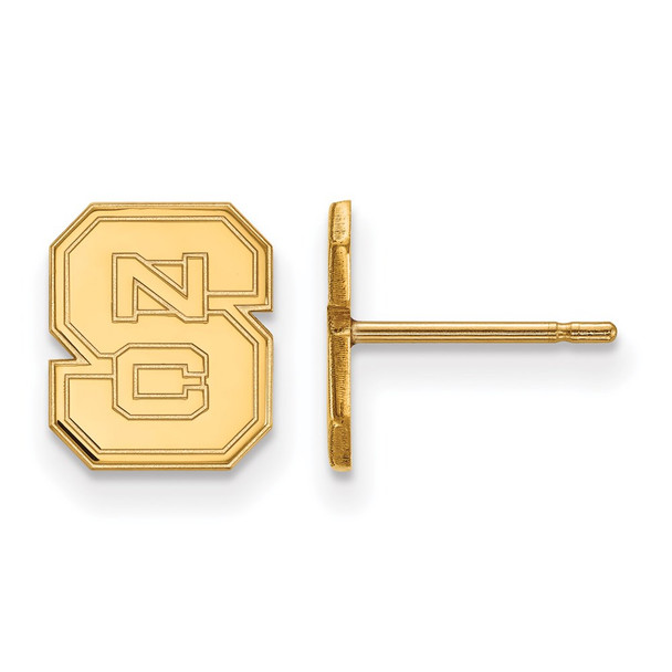 10k Gold LogoArt North Carolina State University N-C-S Extra Small Post Earrings