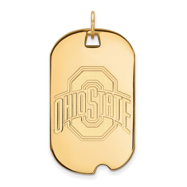 Sterling Silver Gold-plated LogoArt The Ohio State University Large Dog Tag Pendant