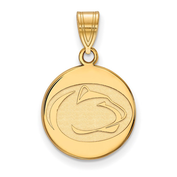 14k Gold LogoArt Penn State University Lion Medium Disc Pendant