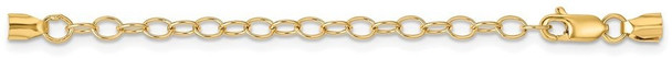 3.2mm 14k Yellow Gold Lobster Clasp w/ Round Endcaps w/ Chain