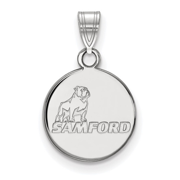 10k White Gold LogoArt Samford University Small Disc Pendant