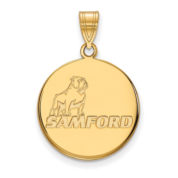 10k Gold LogoArt Samford University Large Disc Pendant