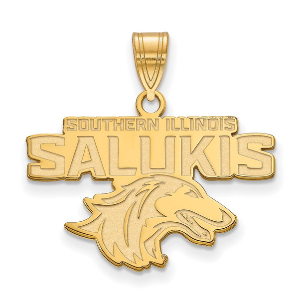 Sterling Silver Gold-plated LogoArt Southern Illinois University Salukis Medium Pendant