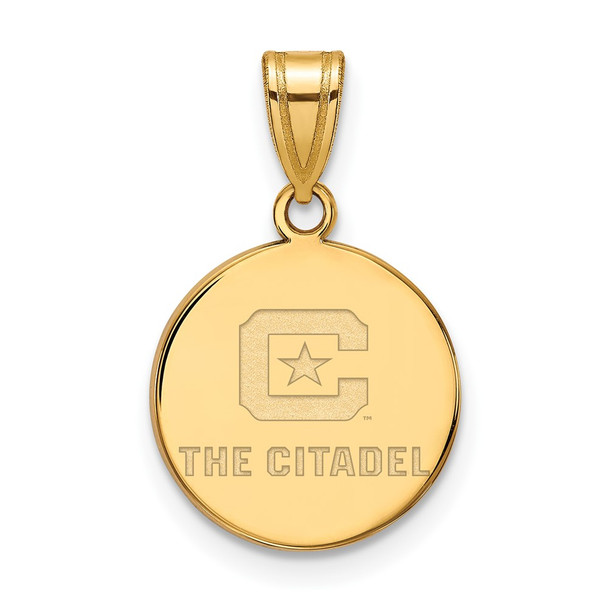 Sterling Silver w/Gold-plating LogoArt The Citadel Medium Pendant GP003TCI