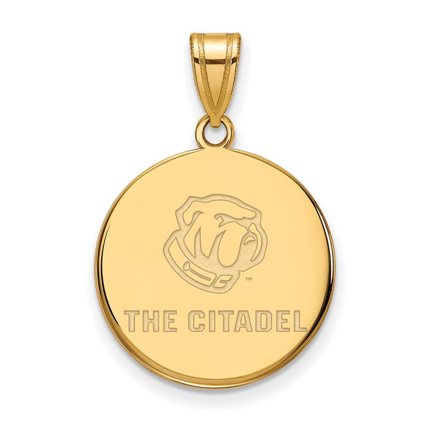 Sterling Silver w/Gold-plating LogoArt The Citadel Large Pendant GP019TCI