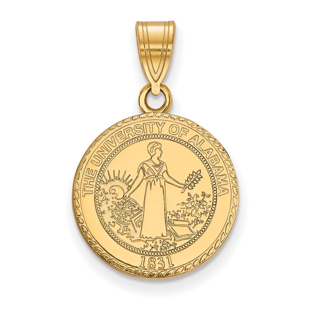 10k Gold LogoArt University of Alabama Medium Crest Pendant