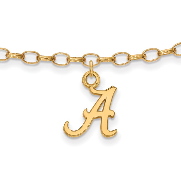 Sterling Silver Gold-plated LogoArt University of Alabama 9 inch Anklet