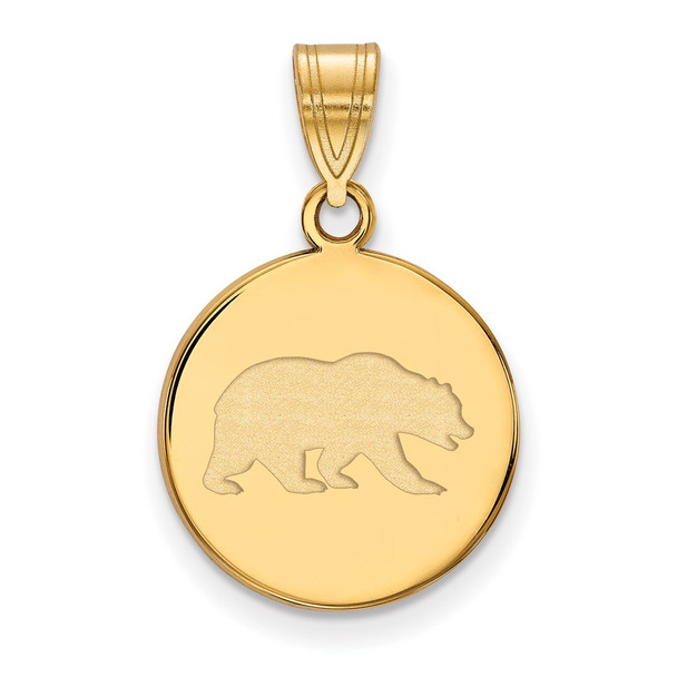 10k Gold LogoArt University of California Berkeley Bear Medium Disc Pendant