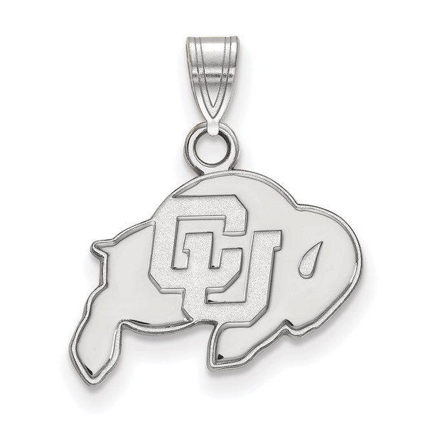 10k White Gold LogoArt University of Colorado Buffalo Small Pendant