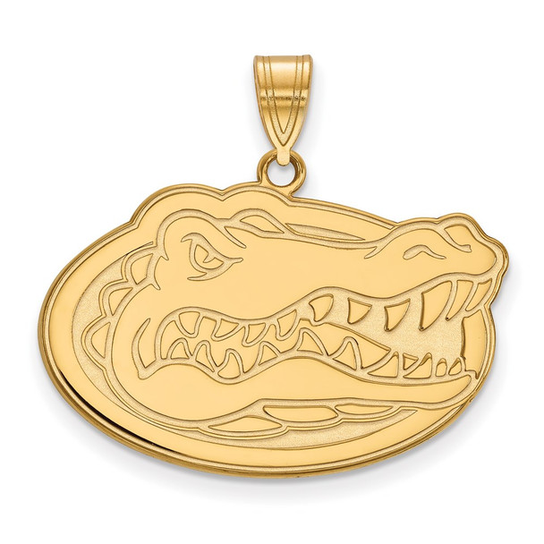 Sterling Silver Gold-plated LogoArt University of Florida Gator Large Pendant GP004UFL