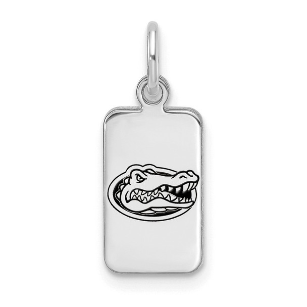 Sterling Silver Rhodium-plated LogoArt University of Florida Enamel Tag Pendant