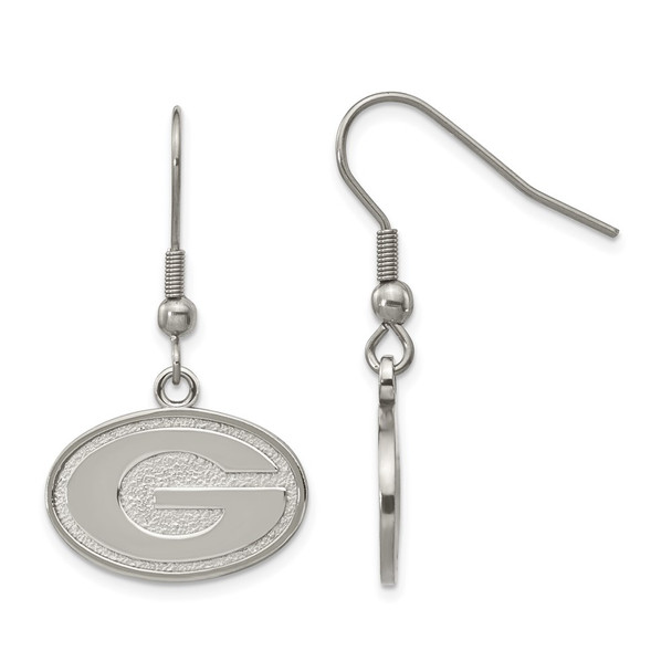 Stainless Steel LogoArt University of Georgia Letter G Dangle Earrings