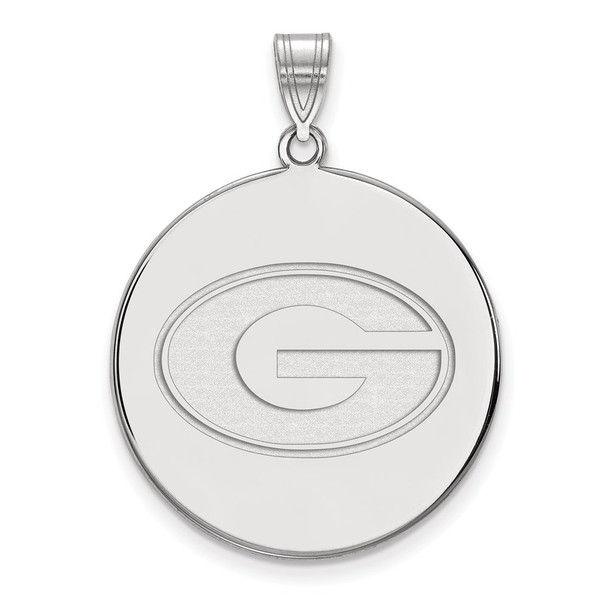 10k White Gold LogoArt University of Georgia Letter G Extra Large Disc Pendant