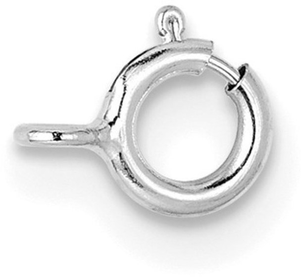 4.5mm 14k White Gold Spring Ring Clasp w/ Closed Ring