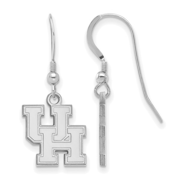 Sterling Silver Rhodium-plated LogoArt University of Houston U-H Small Dangle Wire Earrings