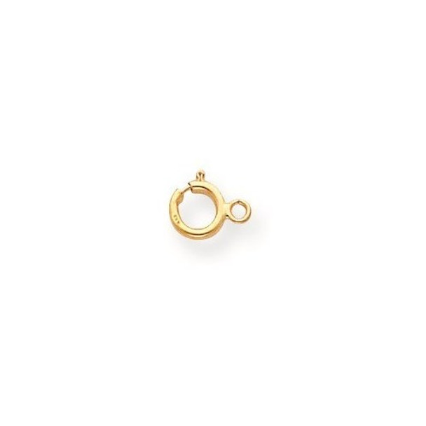 6mm 10k Yellow Gold Spring Ring Clasp w/ Flat Ring