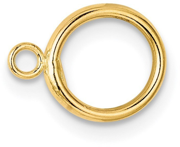 8mm 14k Yellow Gold Hollow Wire Toggle Ring for Clasp