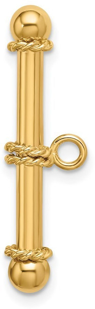 27.4mm 14k Yellow Gold Fancy Toggle Bar for Clasp