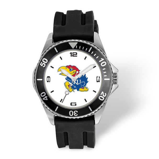 LogoArt University of Kansas Collegiate Gents Silicone Strap Quartz Watch