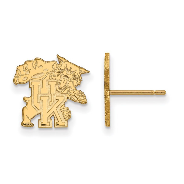 14k Gold LogoArt University of Kentucky U-K Wildcat Small Post Earrings