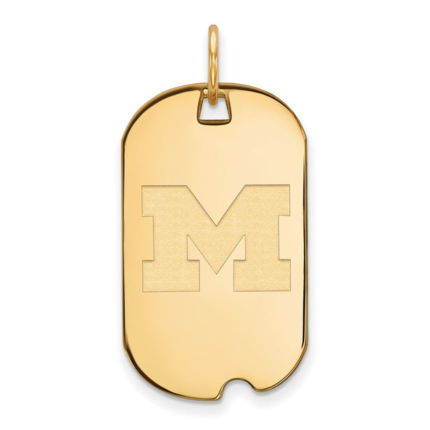 10k Gold LogoArt University of Michigan Letter M Small Dog Tag Pendant