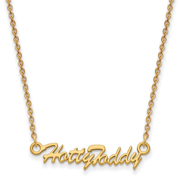 Sterling Silver Gold-plated LogoArt University of Mississippi Hotty Toddy Script 18 inch Necklaces