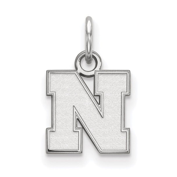 14k White Gold LogoArt University of Nebraska Letter N Extra Small Pendant