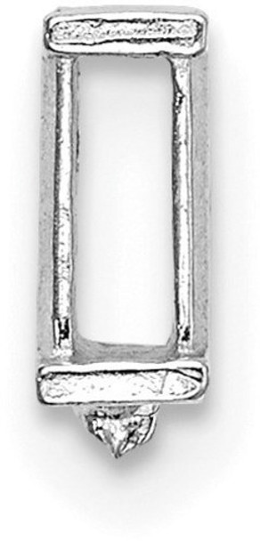 14k White Gold Straight Baguette w/ Air Line 3.75 x 2.25mm Setting