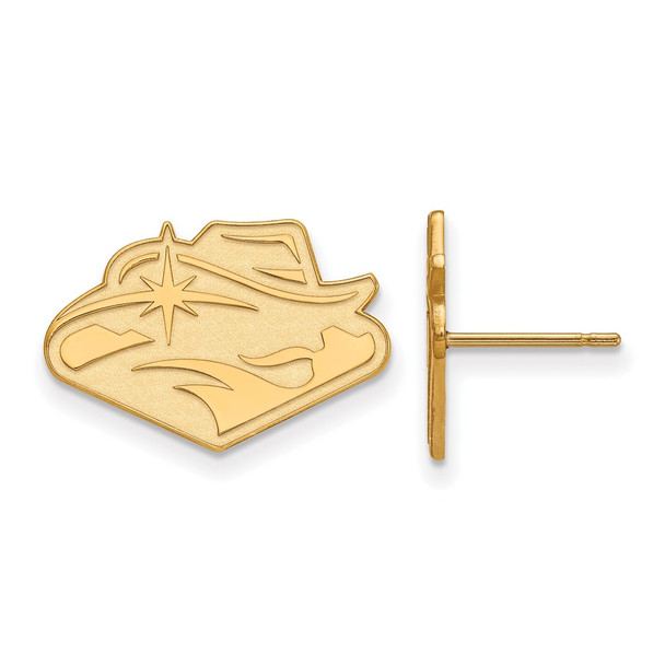 Sterling Silver Gold-plated LogoArt University of Nevada-Las Vegas Small Post Earrings