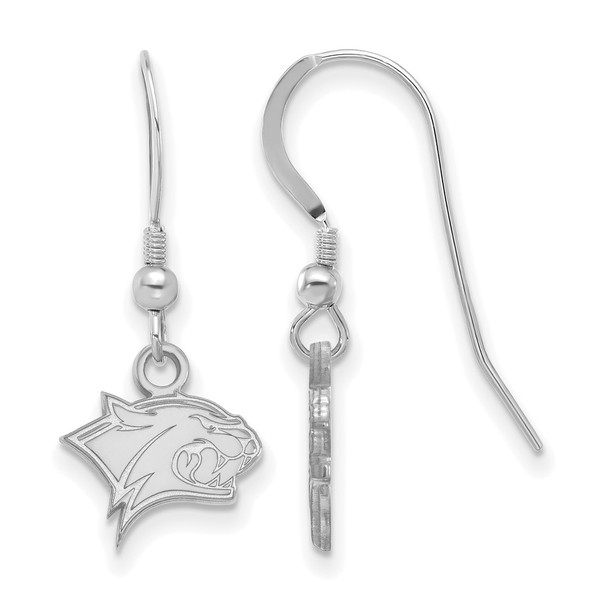 Sterling Silver Rhodium-plated LogoArt University of New Hampshire Wildcat Extra Small Dangle Wire Earrings