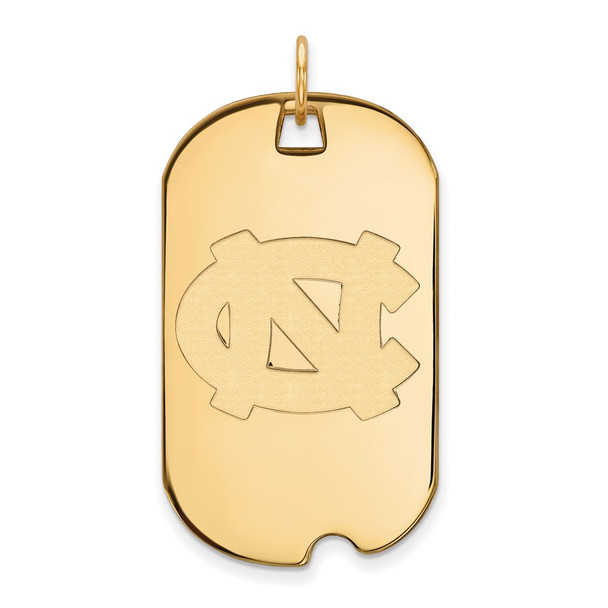 Sterling Silver Gold-plated LogoArt University of North Carolina N-C Large Dog Tag Pendant