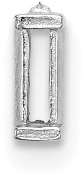 14k White Gold Narrow Baguette w/ Air Line 2 x 1.25mm Setting