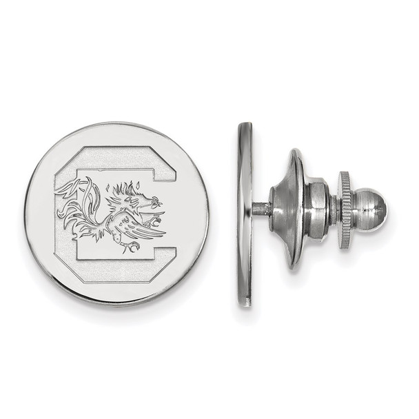 Sterling Silver Rhodium-plated LogoArt University of South Carolina Lapel Pin