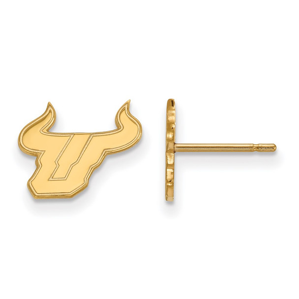 10k Gold LogoArt University of South Florida Bull Extra Small Post Earrings